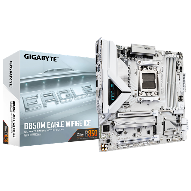 Gigabyte B850M EAGLE WIFI6E ICE mATX Motherboard for AMD Socket AM5 CPUs